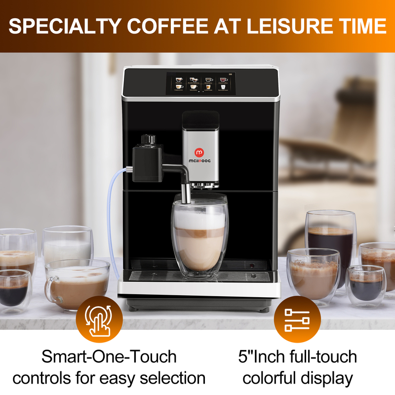 WS-203 Super-automatic Espresso Coffee Machine With Smart Touch Screen For Brewing 16 Coffee Drinks
