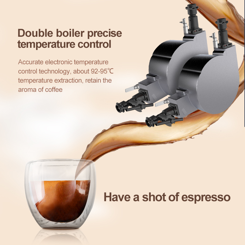  Hi 05 Super Automatic Espresso Coffee Machine，Bean To Cup Fully Automatic Espresso Machine with Grinder,Easy To Use Wifi Refrigeration refrigerator Coffee Maker with Milk Frother.19 Bar Barista P