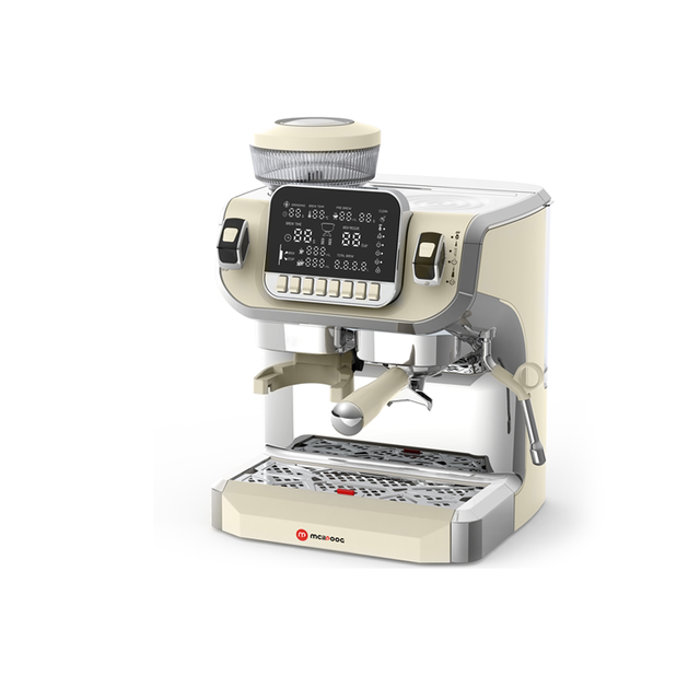 WS520 Espresso Machine with Milk Frother，Semi Automatic Coffee Machine with Grinder,Easy To Use Espresso Coffee Maker with 6 inch Large Screen,15 Bar Pressure Pump,PID Temperature Control