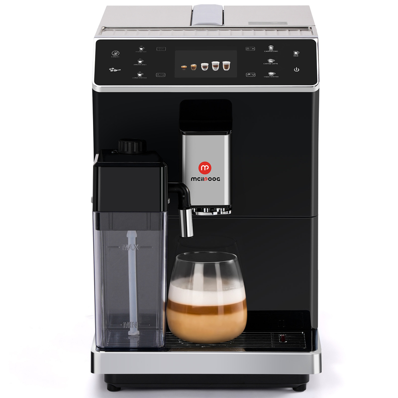 Mcilpoog WS-202 Super Automatic Espresso Coffee Machine,Fully Automatic Espresso Machine With Grinder, Easy To Use Touch Screen Coffee Maker with Milk Frother