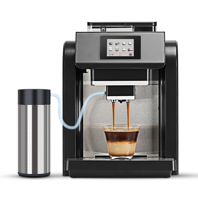 ES317 Fully Automatic Espresso Machine，Milk Frother,Built-in Grinder，Intuitive Touch Display ，7 Coffee Varieties for Home, Office,and more